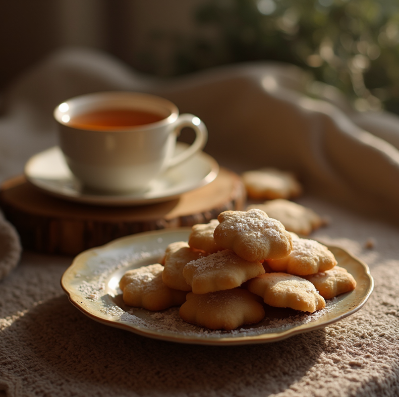 Lady finger cookies served alongside a warm cup of coffee or tea, ideal for a cozy treat.