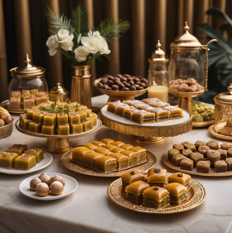 Assortment of traditional and modern desserts in Dubai.