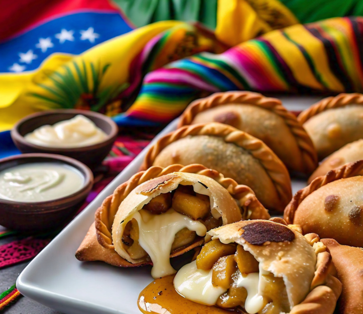 Venezuelan empanadas with cheese and plantain filling.