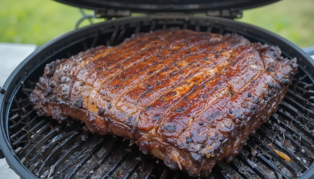 What is Good to Cook on a Traeger? 2 Smoked brisket on a Traeger grill. showing what is good to cook on a traeger