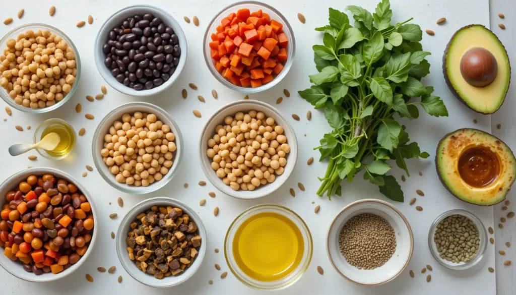 Dense Bean Salad 7 A variety of beans, vegetables, and nuts for customizing a dense bean salad
