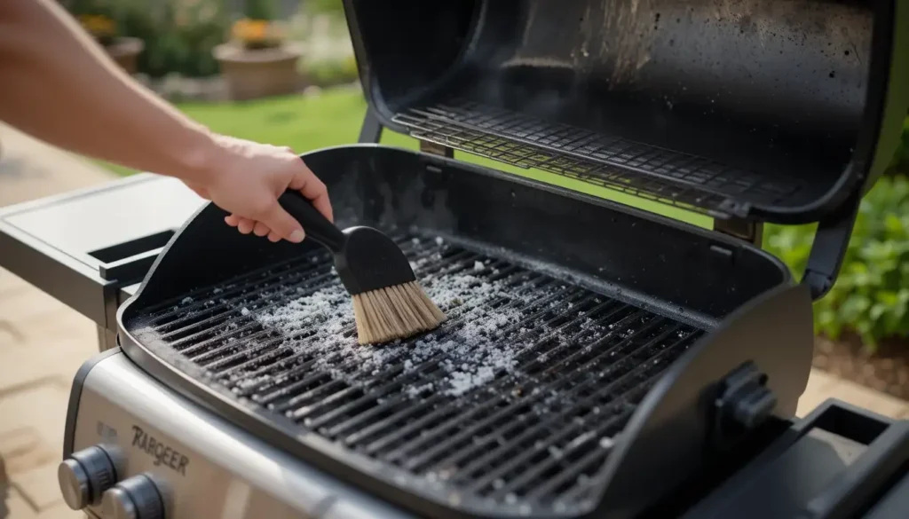 Can Traeger Be Used as a Regular Grill? 5 Cleaning a Traeger grill after a grilling session.