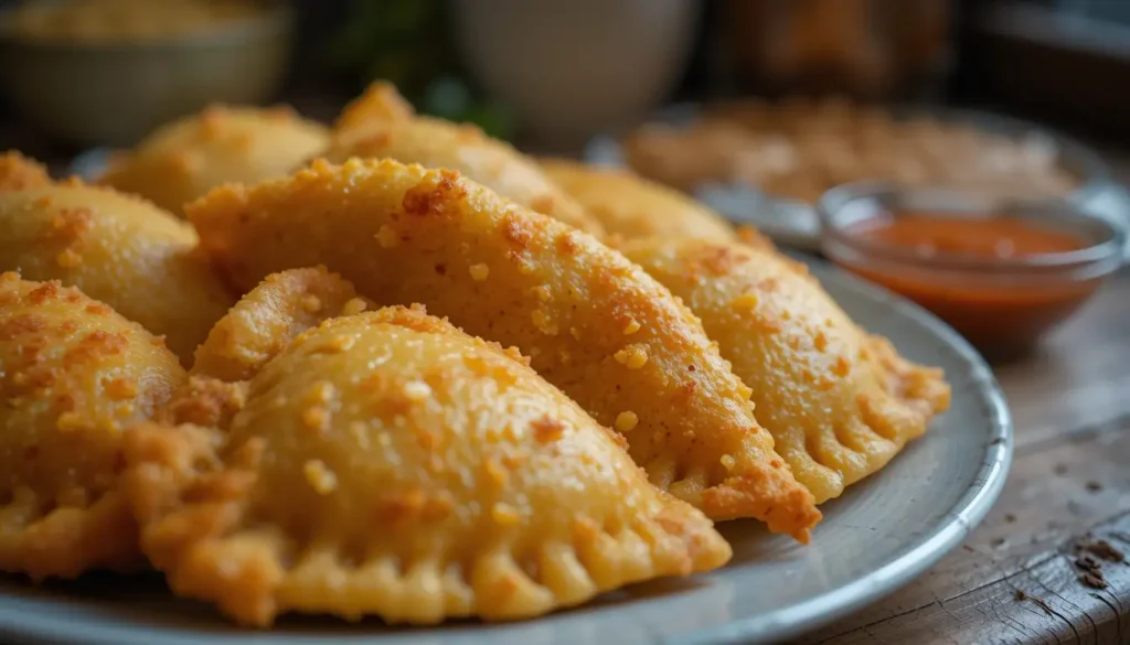 The Difference Between Colombian and Venezuelan Empanadas 2 A side-by-side comparison of Colombian and Venezuelan empanadas, showcasing their differences in texture, color, and shape.