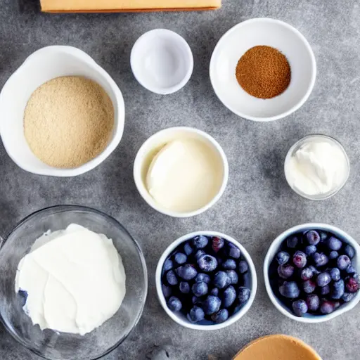 Ingredients for Making Blueberry Cheesecake