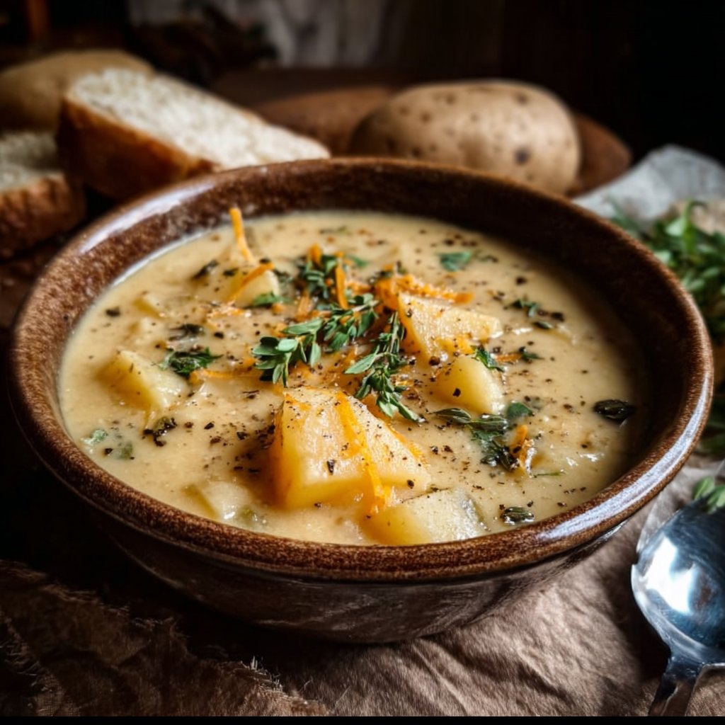 Hearty Cheddar Garlic Herb Potato Soup Recipe 5 Hearty Cheddar Garlic Herb Potato Soup Recipe