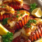 Juicy lobster tail cooked in 10 minutes, served with lemon and herbs.