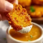 Crispy air fryer fried pickles served with dipping sauce