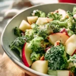 Fresh Apple Broccoli Salad with crunchy apples and green broccoli florets