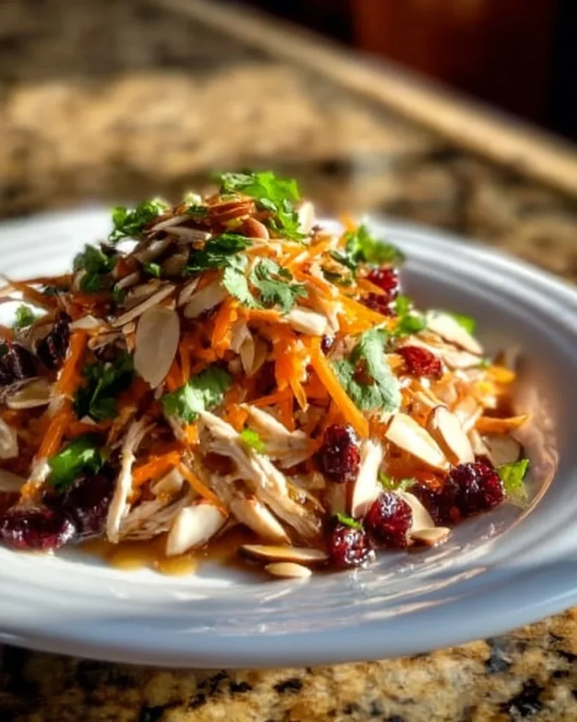 Asian Chicken Cranberry Salad with fresh ingredients and vibrant colors