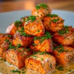 Bang Bang Salmon Bites served with dipping sauce