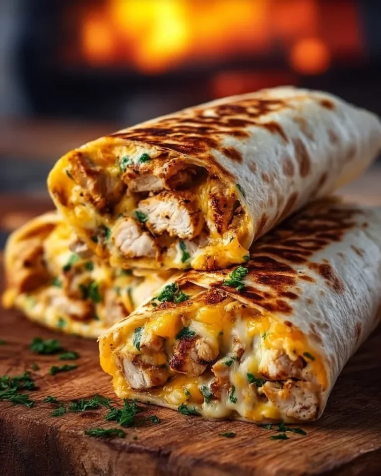Cheesy Garlic Chicken Wraps