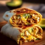 Delicious Chicken Avocado Ranch Burritos with fresh ingredients