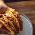 Crispy ground beef tacos topped with fresh ingredients