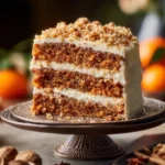 Gordon Ramsay's delectable carrot cake topped with cream cheese frosting.