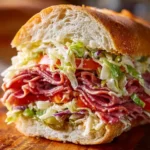 Italian Grinder Salad Sandwich with fresh ingredients and flavorful dressing