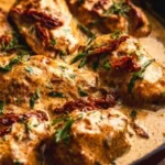 Delicious Marry Me Chicken served with creamy sauce and herbs in a beautiful setting.