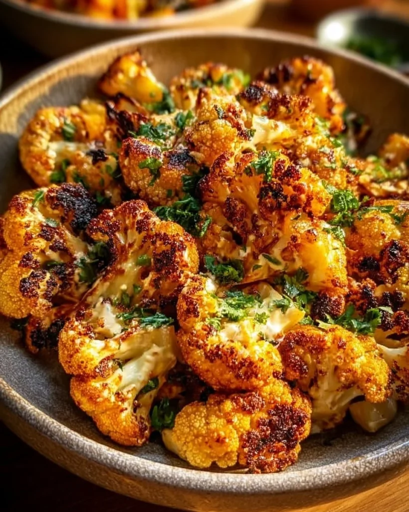 Delicious Moroccan cauliflower drizzled with tahini and honey sauce