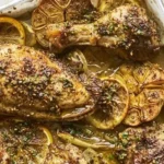 Zaatar chicken seasoned with flavorful herbs and spices, served on a plate.