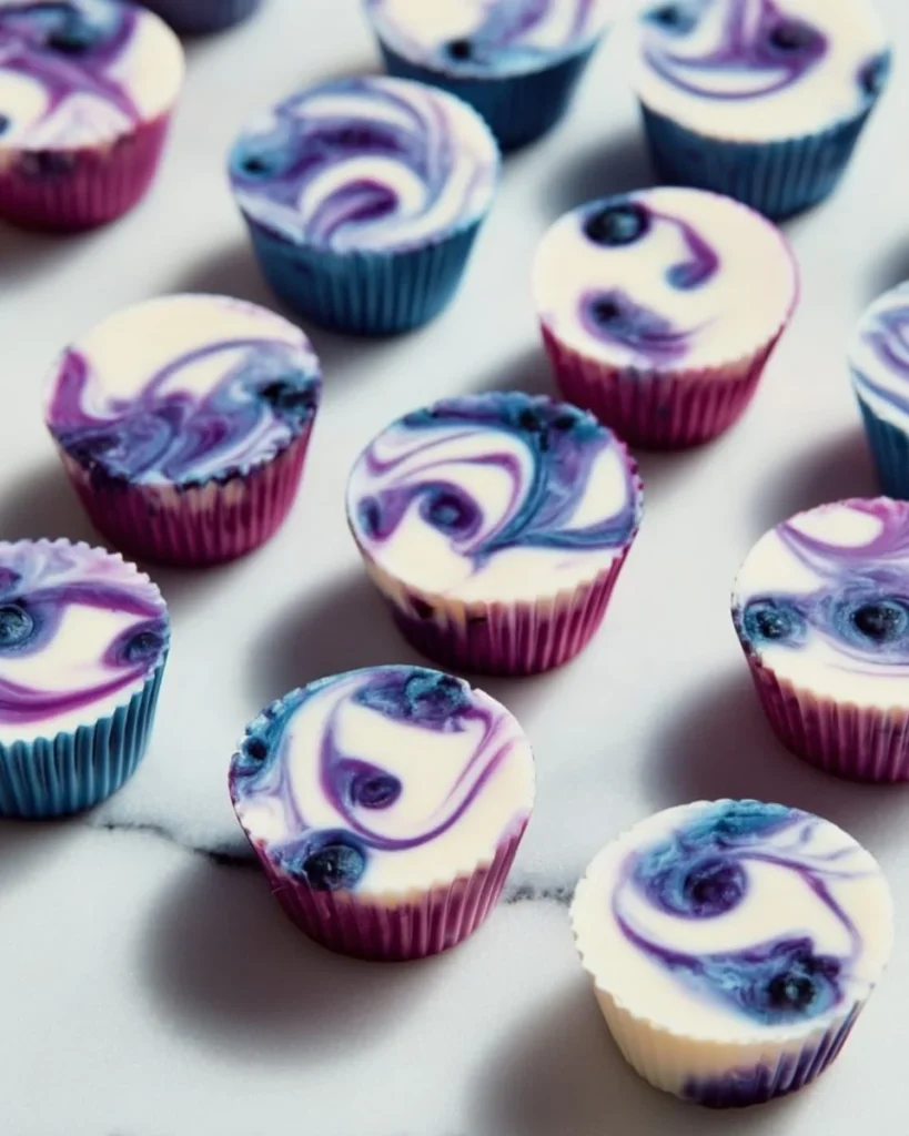Blueberry Swirl Yogurt Bites - a healthy snack packed with flavor