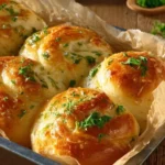 Buttery cheese garlic rolls, golden brown and deliciously cheesy