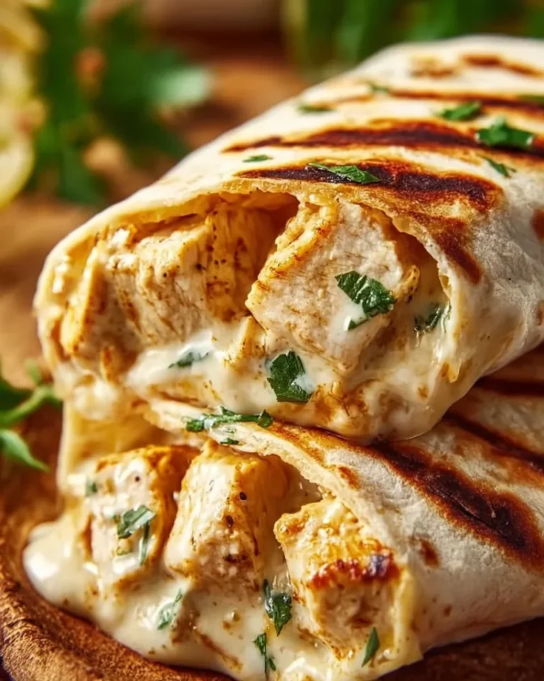 Cheesy Garlic Chicken Wraps 3 Cheesy Garlic Chicken Wraps