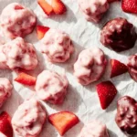 Chocolate Strawberry Yogurt Clusters recipe with fresh strawberries and yogurt