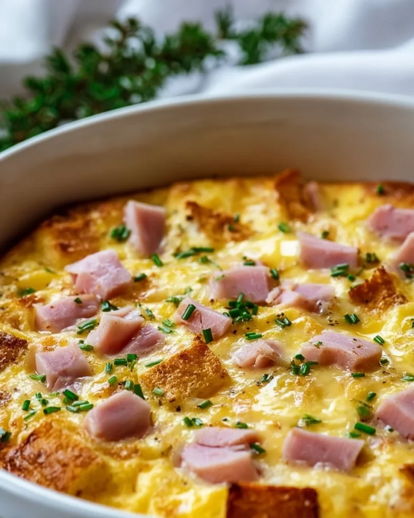 Delicious Eggs Benedict Casserole served on a plate
