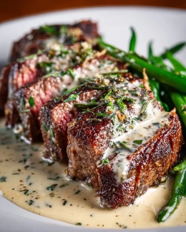 Garlic Butter Steak With Parmesan Cream Sauce