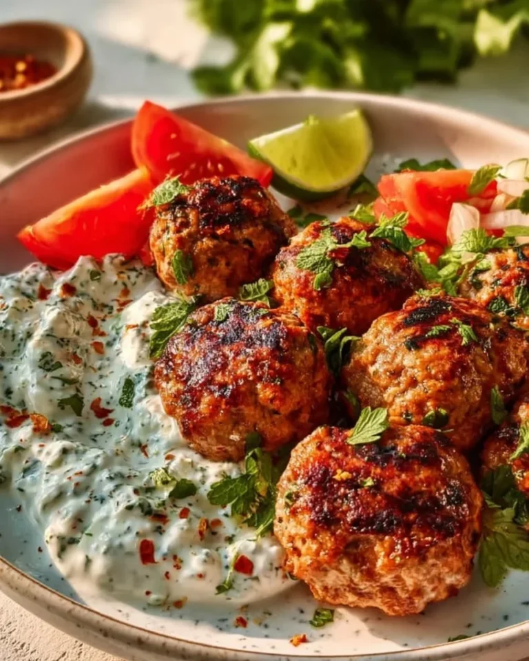 Greek Turkey Meatballs with Tzatziki