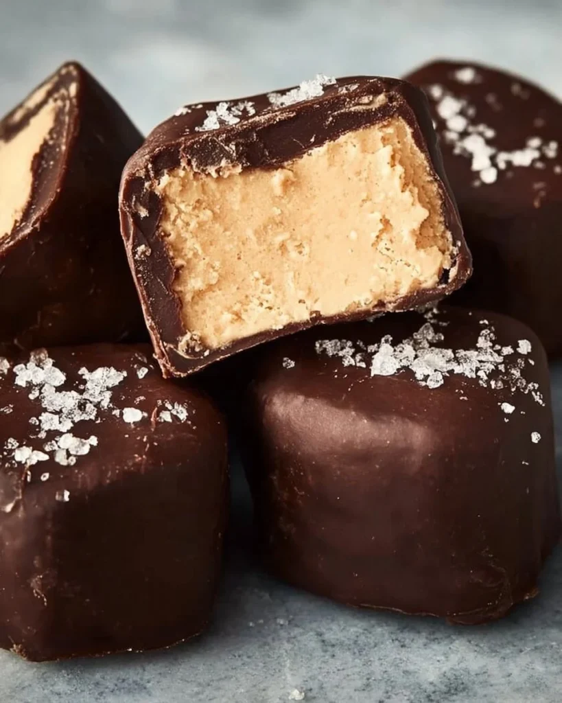 Healthy Greek yogurt peanut butter bites served on a plate.