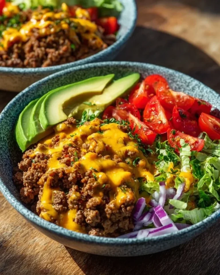 High-Protein Cheeseburger Bowls Recipe – Low-Carb Meal Prep with Ground Beef & Burger Sauce