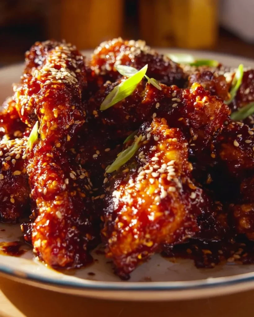 Korean Fried Chicken Air Fryer 2 Crispy Korean Fried Chicken made in an air fryer, golden and delicious.