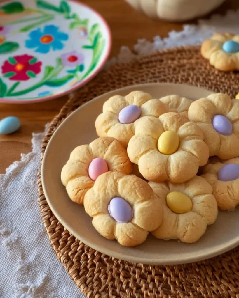 Spring Flower Shortbread Cookies with colorful frosting and vibrant floral shapes