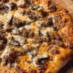 A fluffy pizza dough ready to be shaped into a delicious pizza.