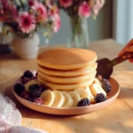 Warm pancakes with a soft and fluffy texture