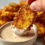 Delicious air fryer fried pickles served with dipping sauce