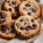 Freshly baked Banana Chocolate Chip Cookies on a cooling rack
