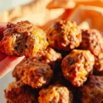 Delicious Bisquick sausage balls on a plate ready to serve.