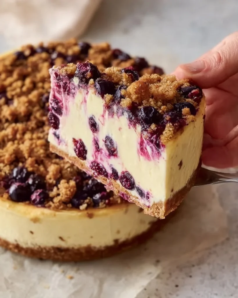 Blueberry Cheesecake 2 Delicious homemade blueberry cheesecake topped with fresh blueberries