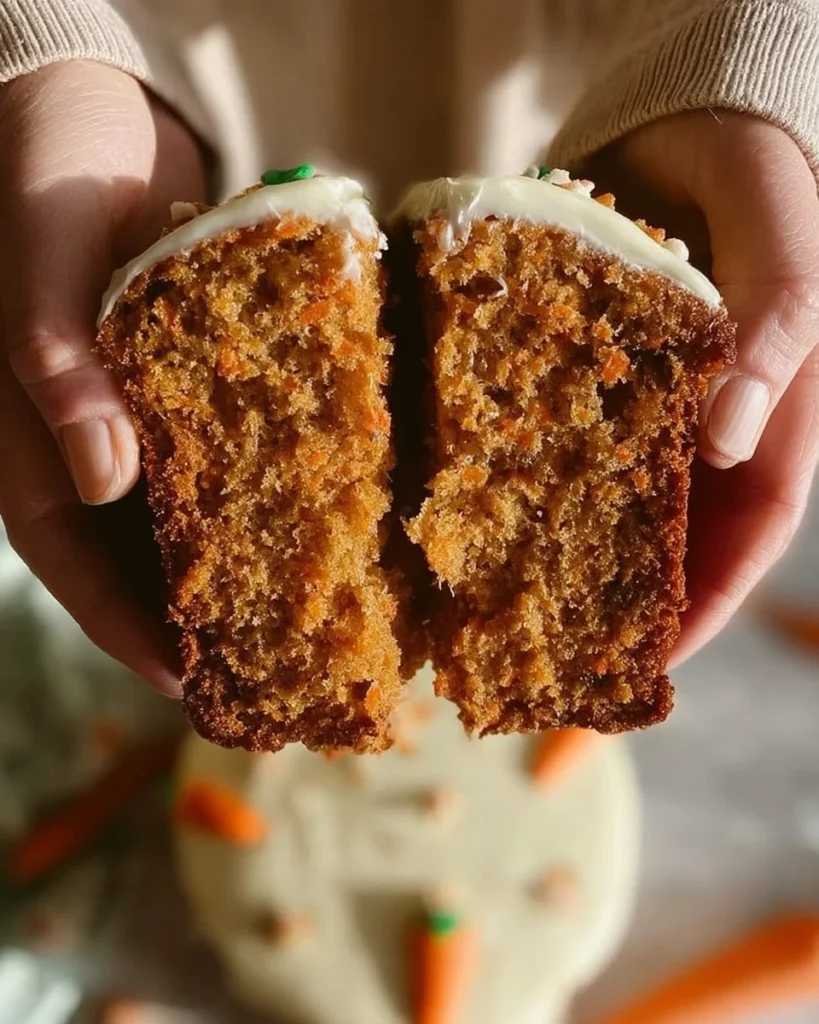 Moist and flavorful Carrot Cake Loaf sliced on a wooden board