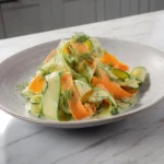 Carrot & Cucumber Ribbon Salad with vibrant colors and fresh ingredients.