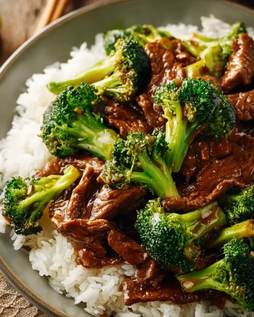 Chinese Beef and Broccoli 2 Delicious plate of Chinese Beef and Broccoli stir-fry served with rice