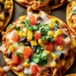 Delicious crispy rotisserie chicken tostadas topped with fresh ingredients