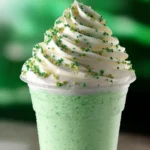 Homemade easy Shamrock Shake with whipped cream and mint garnish