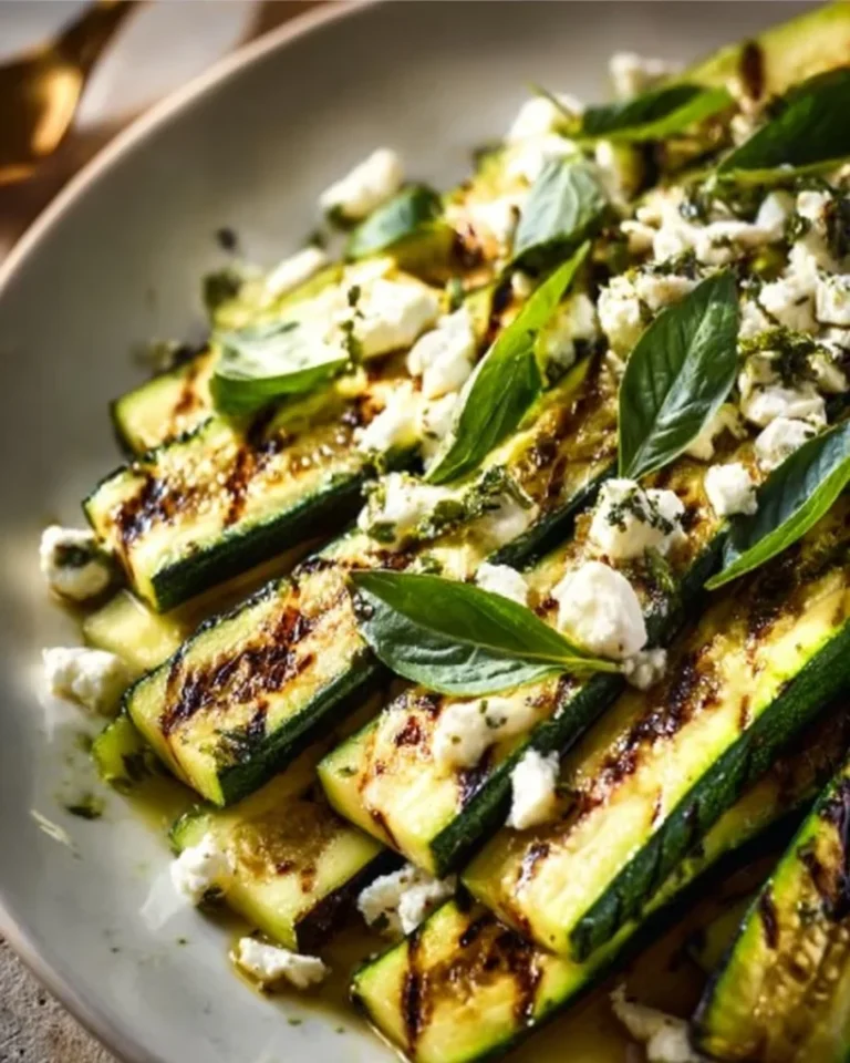 Grilled Zucchini With Goat Cheese, Basil & Honey