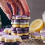 Freshly baked lemon blueberry cookies with a vibrant lemon glaze