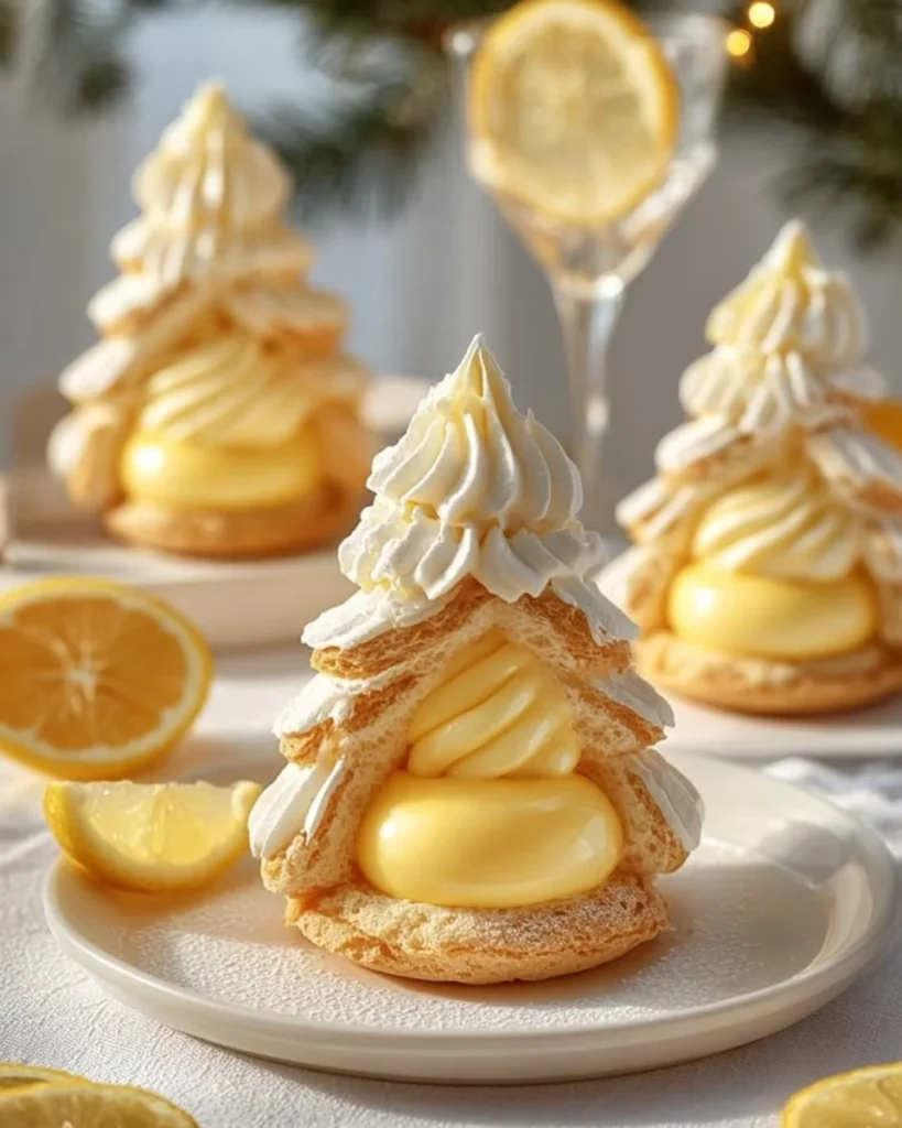 Lemon cream puffs with a fluffy pastry and zesty lemon filling