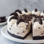 Delicious No Bake Oreo Cheesecake with chocolate crust and creamy filling