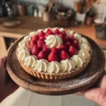 Delicious Strawberry Custard Tart with fresh strawberries and creamy filling