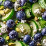 Blueberry Pistachio Spring Salad with fresh greens and nuts